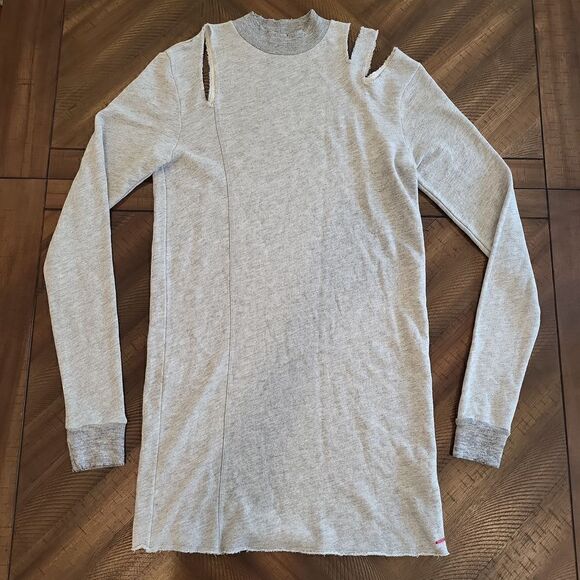 n: Philanthropy Sweater Dress Small Grey Distressed - Picture 1 of 9